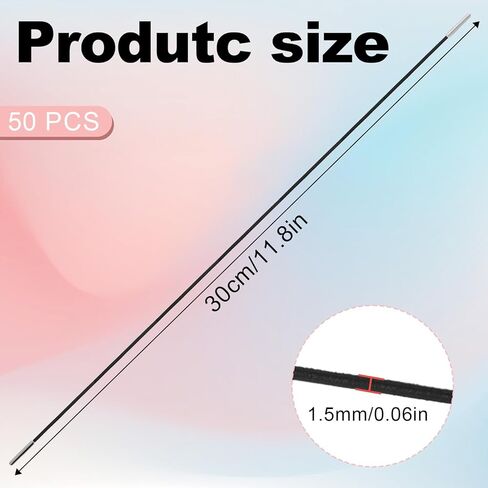 100 PCS Elastic Cord for Masks, 30cm/11.8 inch Barbed Elastic Cords with Metal Ends Soft Stretch Bands to Make Hats Black Barbed Cord Loop for Mask Making Party Hat DIY Menus Book Binding Badges Signs in Kuwait