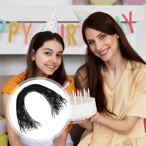 100 PCS Elastic Cord for Masks, 30cm/11.8 inch Barbed Elastic Cords with Metal Ends Soft Stretch Bands to Make Hats Black Barbed Cord Loop for Mask Making Party Hat DIY Menus Book Binding Badges Signs in Kuwait