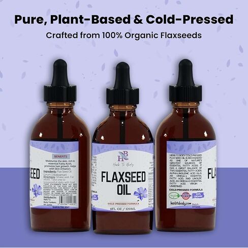 Herb To Body Flax Seed Whole | Linum Usitatissimum | Wildcrafted | 4oz in Kuwait