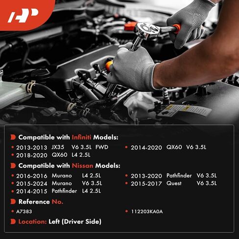 مجموعة حامل ناقل الحركة الأيسر A-Premium متوافقة مع Nissan Murano 2015-2024، Pathfinder 2013-2020، Quest 2015-2017 & Infiniti QX60 2014-2020، JX35 2013 in Kuwait