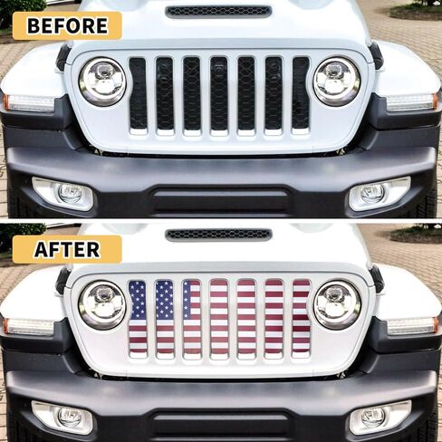 MAXDOM Front Grille Inserts Fits for Jeep (2018-2025) Wrangler JL/Gladiator JT (Black, 2018-2025 JL/JT) in Saudi Arabia