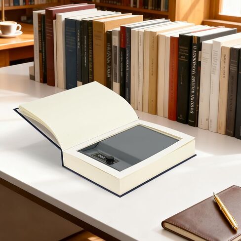 Large Decorative Book Safe with Combination Lock, 10.82"×7.67"×1.77" Hidden Storage Diversion Box for Cash, Phone, Passport, Valuables – Home Office Bookshelf, Journey Secrets in Saudi Arabia