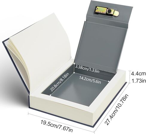 Large Decorative Book Safe with Combination Lock, 10.82"×7.67"×1.77" Hidden Storage Diversion Box for Cash, Phone, Passport, Valuables – Home Office Bookshelf, Journey Secrets in Saudi Arabia