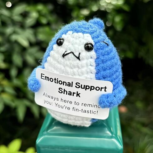 Funny Positive Crochet Shark Gifts, Emotional Support Crochet, Positive Crochet Stuff Valentines Birthday Gift for Friend,Family,Lover in Saudi Arabia