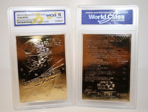 Millennium Falcon 23KT Gold Card Sculpted #/10,000 Graded GEM Mint 10 in Saudi Arabia