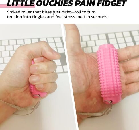 2PCS Little Ouchies Pain Fidget, Pain Stim Tool Spiky Sensory Fidget Toys For Adults Anxiety Relief, Portable ADHD Autism Clicker, Grippie For Focus & Skin Picking, Stress Relief Gift For Teens - Blue in Saudi Arabia