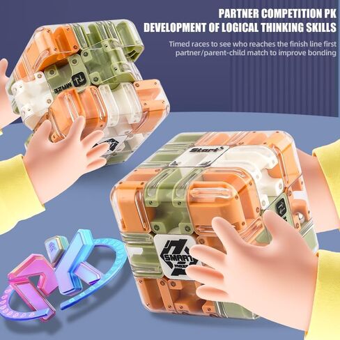 Large 3D Labyrinth Cube Puzzle, 3D Magic Cube Maze Ball Puzzle, Spatial Awareness Brain Training Toy for Stress Relief & Logic Development, Educational Focus Game Gift for Adults Teens in Kuwait
