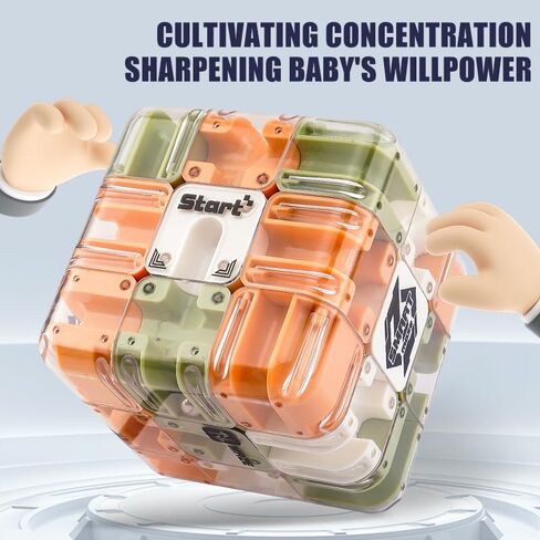 Large 3D Labyrinth Cube Puzzle, 3D Magic Cube Maze Ball Puzzle, Spatial Awareness Brain Training Toy for Stress Relief & Logic Development, Educational Focus Game Gift for Adults Teens in Kuwait