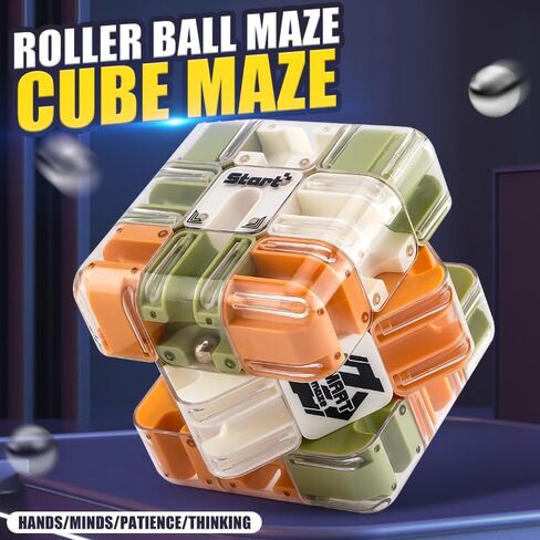 Large 3D Labyrinth Cube Puzzle, 3D Magic Cube Maze Ball Puzzle, Spatial Awareness Brain Training Toy for Stress Relief & Logic Development, Educational Focus Game Gift for Adults Teens in Kuwait