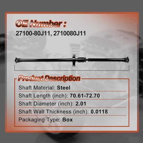 2710080J11 مجموعة عمود الإدارة الخلفية الكاملة لعمود الإدارة المتوافقة مع سوزوكي SX4 2010-2013، SX4 Crossover 2012، AWD استبدال OE 2710080J11، 2710080J11 in Saudi Arabia
