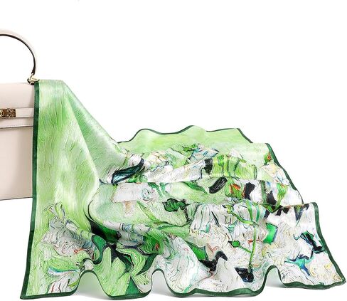 STARWHISPER 100% Pure Mulberry Silk Square Scarf27 x27 Lightweight Neckerchief Hair Scarf Headscarf Night Sleeping in Saudi Arabia