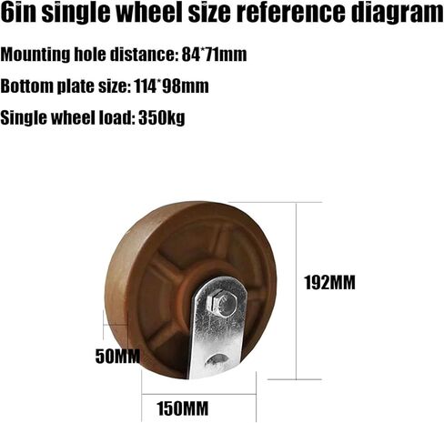 Glass Fiber Bakelite Single Wheel 4in, 5in, 6in Size Dark Brown Wheel Wear Resistant And Strong, Suitable For Trolleys, Carts(4in) in Saudi Arabia