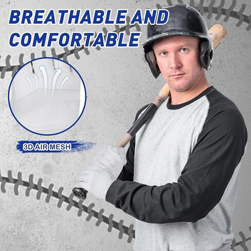 HLDD HANDLANDY قفازات الضرب للرجال - قفازات البيسبول للبالغين قفازات البيسبول + قفازات الضرب اللينة in Kuwait