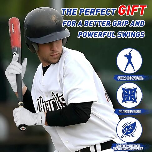 HLDD HANDLANDY قفازات الضرب للرجال - قفازات البيسبول للبالغين قفازات البيسبول + قفازات الضرب اللينة in Kuwait