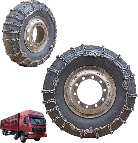 2pcs 9mm Snow Chains for Trucks & SUVs – Reinforced Anti-Skid Chains –Easy On and Off for Ice Snow & Sand 315/80R22.5 2pcs 8.25-20 in Saudi Arabia