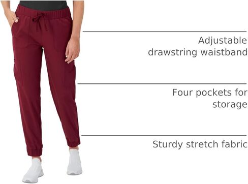 سراويل الركض النسائية من Hanes Scrubs Cargo Joggers، سراويل الركض للعناية الصحية للنساء، ماصة للرطوبة in Saudi Arabia