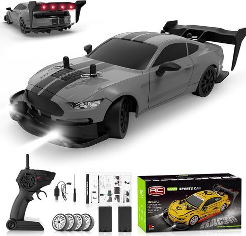 RC الانجراف سيارة 1:20 مقياس سيارات التحكم عن بعد 2.4 جيجا هرتز 4WD عالية السرعة RTR سيارة سباق مع أضواء LED 2 بطاريات قابلة للشحن وإطارات الانجراف سباق لعبة سيارة رياضية للبالغين أطفال بنين بنات in Kuwait