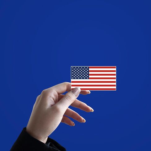 American Flag Waterproof Vinyl Stickers – USA Patriotic Decals USA Patriotic Stickers for Laptops, Water Bottles, Cars, and More (10, Flag Color, 3 x 1.6 Inch) in Saudi Arabia