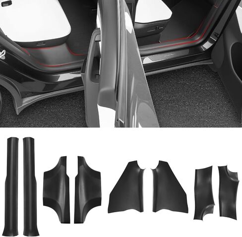 واقي عتبة الباب لطراز Tesla Y 2025 2026 Juniper الأمامي والخلفي لعتبة الباب الأمامي والخلفي للطراز Y 5 مقاعد، مقاوم للأوساخ وسهل التنظيف، مادة TPE يمكن ثنيها حسب الرغبة (8 قطع) in Kuwait