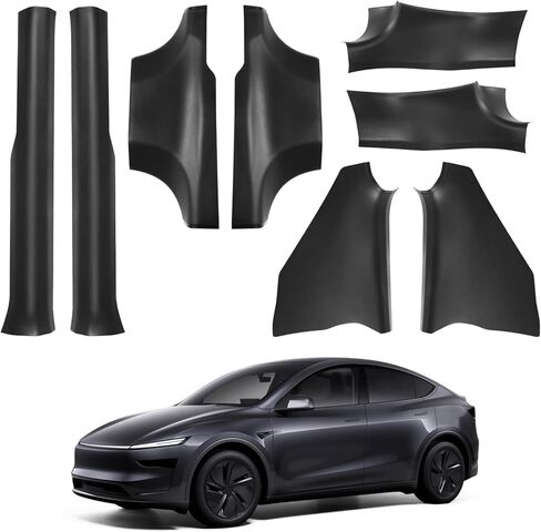 واقي عتبة الباب لطراز Tesla Y 2025 2026 Juniper الأمامي والخلفي لعتبة الباب الأمامي والخلفي للطراز Y 5 مقاعد، مقاوم للأوساخ وسهل التنظيف، مادة TPE يمكن ثنيها حسب الرغبة (8 قطع) in Kuwait
