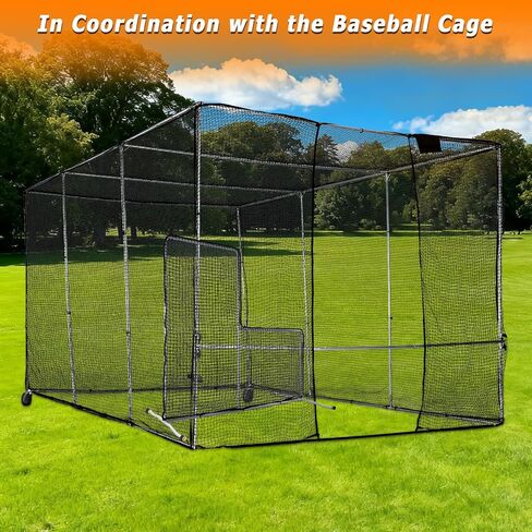 Softball Baseball Pitching L Screen Protector Net 7X7 FT Mini L Screen Baseball Net Portable for Batting Cage Indoor Outdoor Portable Baseball Softball Protective L Pitching Screen Net with 2 Wheels in Kuwait