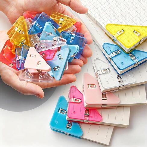 (10pcs) Triangle Binder, Flexible for organizing documents, Made of Acrylic, Suitable for desktops, Books, Bills, and Home Storage (Colorful). in Saudi Arabia