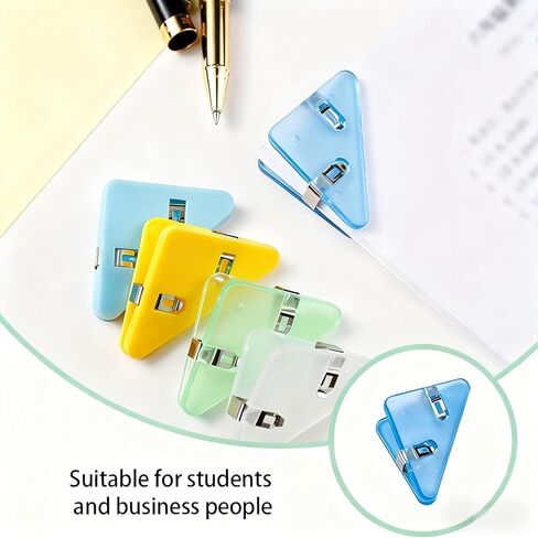 (10pcs) Triangle Binder, Flexible for organizing documents, Made of Acrylic, Suitable for desktops, Books, Bills, and Home Storage (Colorful). in Saudi Arabia
