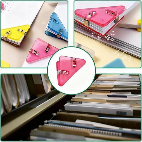 (10pcs) Triangle Binder, Flexible for organizing documents, Made of Acrylic, Suitable for desktops, Books, Bills, and Home Storage (Colorful). in Saudi Arabia