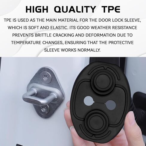 4PCS Car Door Strike Protector, Latches Guard for Doors Protection and Decoration, Silicone Doors Latch Covers, Universal Door Lock Latch Protector, Car Interior Accessories for Vehicles in Kuwait