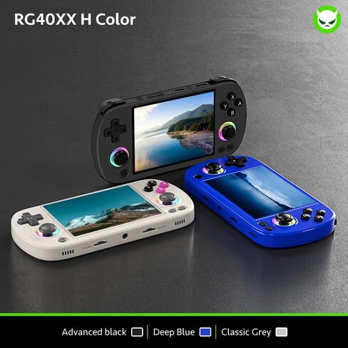 وحدة تحكم ألعاب Novabored RG40XX H Retro 18K+ ألعاب فيديو و35 محاكيًا مثبتة مسبقًا واي فاي وبلوتوث كابل عرض تلفزيوني ريترو هدية وحدة تحكم ألعاب محمولة (أسود - 128 جيجابايت) in Kuwait