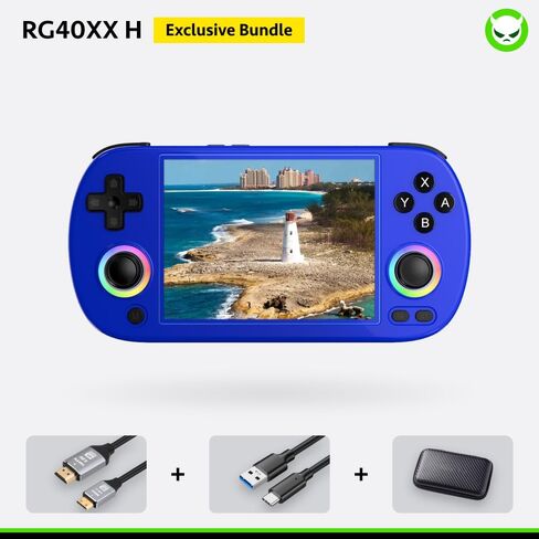 وحدة تحكم ألعاب Novabored RG40XX H Retro 18K+ ألعاب فيديو و35 محاكيًا مثبتة مسبقًا واي فاي وبلوتوث كابل عرض تلفزيوني ريترو هدية وحدة تحكم ألعاب محمولة (أسود - 128 جيجابايت) in Kuwait