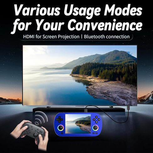 وحدة تحكم ألعاب Novabored RG40XX H Retro 18K+ ألعاب فيديو و35 محاكيًا مثبتة مسبقًا واي فاي وبلوتوث كابل عرض تلفزيوني ريترو هدية وحدة تحكم ألعاب محمولة (أسود - 128 جيجابايت) in Kuwait