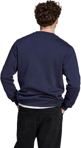 adidas Men's Size Essentials Fleece 3-Stripes Sweatshirt, Dark Grey Heather/Black, Medium/Tall in Saudi Arabia