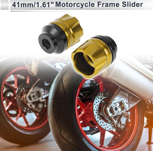 14mm M14 Motorcycle Slider Frame CNC Aluminum Alloy Wheel Fairing Protection Anti Crash Protector Guard for Honda for Yamaha 41mm 47mm Gold Tone 2 Pcs in Saudi Arabia