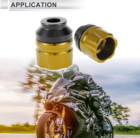 14mm M14 Motorcycle Slider Frame CNC Aluminum Alloy Wheel Fairing Protection Anti Crash Protector Guard for Honda for Yamaha 41mm 47mm Gold Tone 2 Pcs in Saudi Arabia
