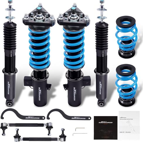 maxpeedingrods Coilover لسيارة Honda Civic Si 2014-2015، طقم تعليق كويلوفر قابل للتعديل بـ 24 مستوى، ارتفاع قابل للتعديل T6 مجموعات خفض مطورة باللون الأزرق in Saudi Arabia