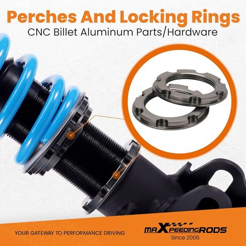 maxpeedingrods Coilover لسيارة Honda Civic Si 2014-2015، طقم تعليق كويلوفر قابل للتعديل بـ 24 مستوى، ارتفاع قابل للتعديل T6 مجموعات خفض مطورة باللون الأزرق in Saudi Arabia