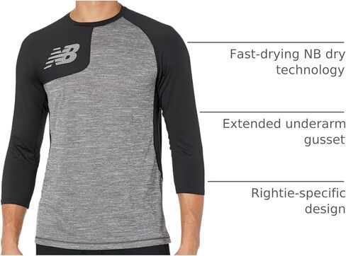 New Balance Men's Asym 2.0 Right 3/4 كم (عبوة من 1) in Kuwait