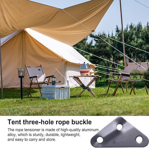 Aluminum Rope Tensioner | Paracord 3 Holes Hiking Accessories Camping Tent Outdoor Wind Rope Buckles in Saudi Arabia