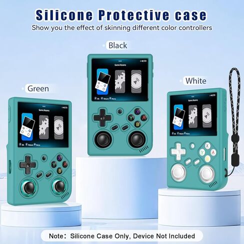 حافظة حماية من السيليكون FIOPAZ for Anbernic RG35XX Pro، متوافقة فقط مع ملحقات وحدة التحكم في الألعاب المحمولة RG35XXPro، غطاء سيليكون ناعم مضاد للخدش وقابل للغسل مع حبل (أخضر) in Saudi Arabia