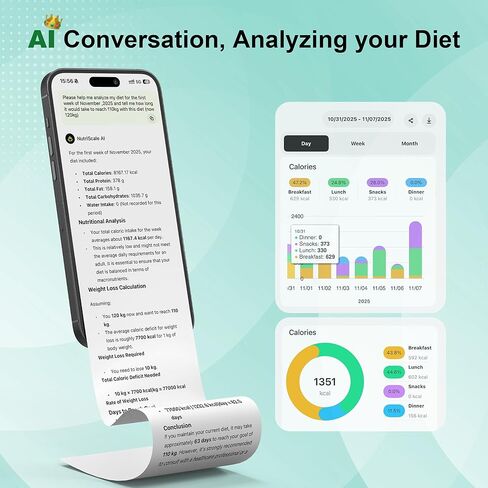 ميزان طعام ألتران، ميزان مطبخ رقمي للوزن بالجرامات والأوقية للخبز والطهي وإعداد الوجبات، 6 وحدات مع وظيفة الفارغة، 11 رطل (البطاريات متضمنة) in Kuwait