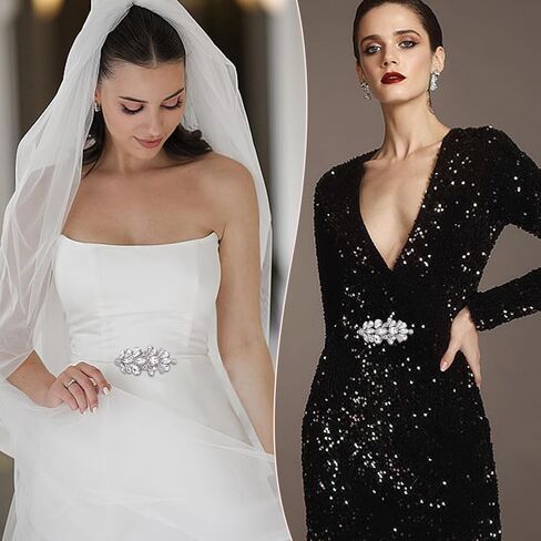FREEBLOSS 8Pcs Rhinestone Applique Sew On Appliques Rhinestone Patches Silver Crystal Applique Dress Embellishments for Bridal Wedding Clothing 3.7x7.5cm/1.46x2.95inch in Saudi Arabia