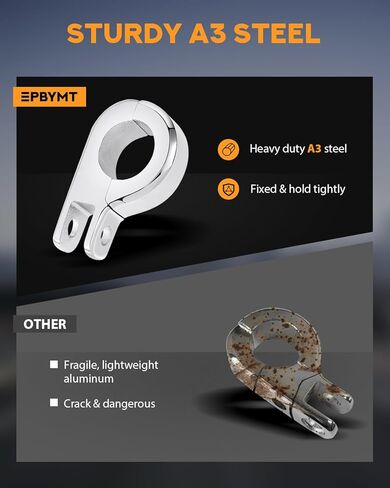 PBYMT Highway Pegs, P-Clamp A3 Steel Highway Footpegs Footrest Fit For 1.25''(32mm) Crash Bars Compatible with Harley Davidson Touring Chrome in Saudi Arabia