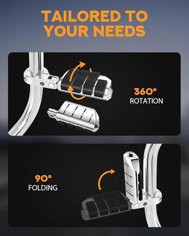 PBYMT Highway Pegs, P-Clamp A3 Steel Highway Footpegs Footrest Fit For 1.25''(32mm) Crash Bars Compatible with Harley Davidson Touring Chrome in Saudi Arabia