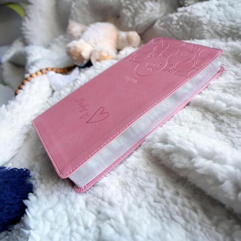 Printualist Personalized Gift Baby’s Bible with Custom Name, New International Version, Pink, Red Letter Edition, Comfort Print, Faux Leather in Saudi Arabia