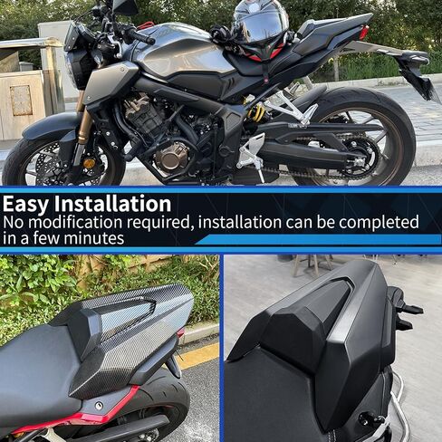 Motorcycle Rear Seat Cowl Compatible with Honda CB650R CBR650R 2019-2023 | Passenger Pillion Tail Cover | Plastic Fairing Rear Seat Pillion Cowl Replacement (Matte Black) in Saudi Arabia