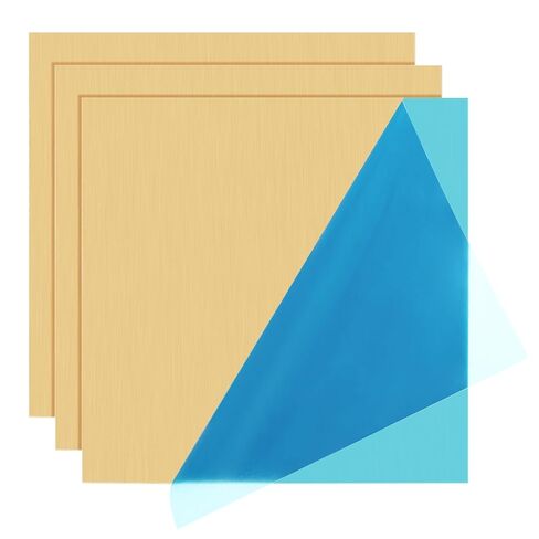 3 قطع من الألواح النحاسية مقاس 6 بوصة × 6 بوصة × 0.04 بوصة، سمك 18 قياس (1 مم)، ألواح نحاسية مرفقة بالفيلم، ورقة لوحة نحاسية لتزيين الحرف اليدوية in Kuwait