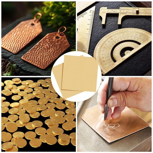 3 قطع من الألواح النحاسية مقاس 6 بوصة × 6 بوصة × 0.04 بوصة، سمك 18 قياس (1 مم)، ألواح نحاسية مرفقة بالفيلم، ورقة لوحة نحاسية لتزيين الحرف اليدوية in Kuwait