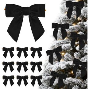 24 قطعة من الأقواس المخملية الحمراء الصغيرة لشجرة عيد الميلاد، أقواس مخملية لطيفة عتيقة لديكور المنزل لحرف تغليف هدايا إكليل الشجرة، 0.98 بوصة ث/3.14 * 3.14 بوصة in Kuwait