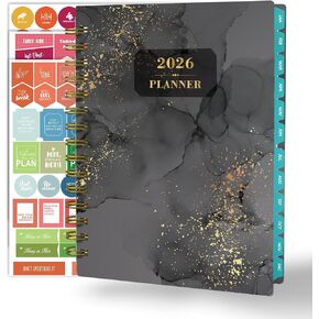 Ymumuda 2024 Planner, 12-Month Weekly Monthly Planner from JAN.2024 to DEC.2024, 8.4" X 6", Spiral Planner Notebook with Stickers, Elastic Closure, Inner Pocket, Sticky Index Tabs, Floral 03 in Kuwait